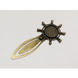 Hajókormány könyvjelző-alap  bronz (18mm-s tányérral)