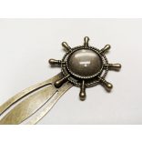 Hajókormány könyvjelző-alap  bronz (18mm-s tányérral)