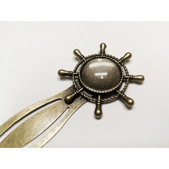 Hajókormány könyvjelző-alap  bronz (18mm-s tányérral)