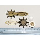 Hajókormány könyvjelző-alap  bronz (18mm-s tányérral)