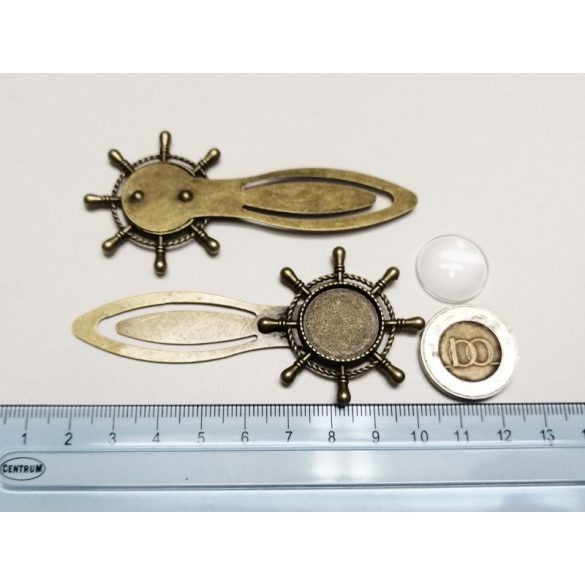 Hajókormány könyvjelző-alap  bronz (18mm-s tányérral)