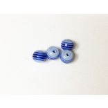 Csíkos 6mm-s kék akrilgyöngy (4db)