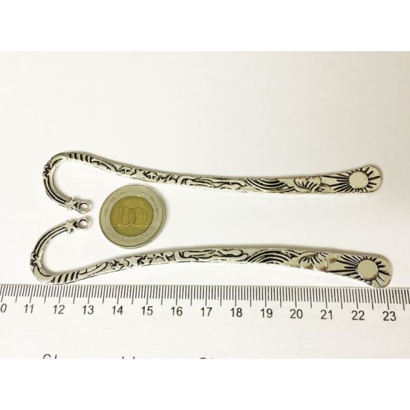 Napocska & csillagok antik ezüst könyvjelző-alap (12cm)