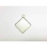 *CSÚCS* Szögletes medál-alap - antik ezüst (20mm)