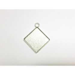 *CSÚCS* Szögletes medál-alap - antik ezüst (20mm)