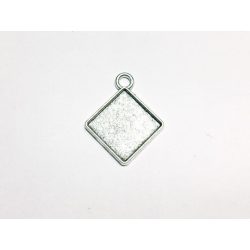 *CSÚCS* Szögletes medál-alap - antik ezüst (15mm)
