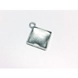 *CSÚCS* Szögletes medál-alap - antik ezüst (15mm)