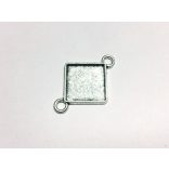 *CSÚCS* Szögletes összekötő - antik ezüst (15mm)