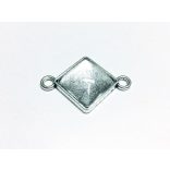 *CSÚCS* Szögletes összekötő - antik ezüst (15mm)