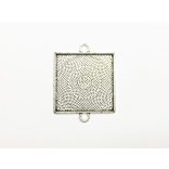 Antik ezüst Szögletes összekötő (25mm)