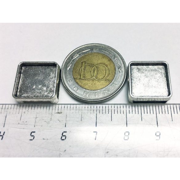 Csúsztatható Szögletes Alap (12mm) - antik ezüst