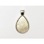 Antik ezüst csepp medál-alap (25*18)