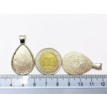 Antik ezüst csepp medál-alap (25*18)