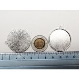 30mm Szimpla medál-alap - antik ezüst