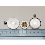 Medál-alap (30mm) - antik ezüst