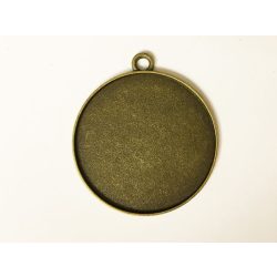 Antik bronz színű NAGY medál-alap (35mm)