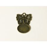 Pillangós medál-alap (18x13mm) - antik bronz