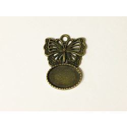 Pillangós medál-alap (18x13mm) - antik bronz
