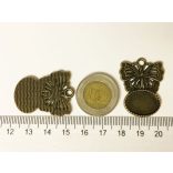 Pillangós medál-alap (18x13mm) - antik bronz