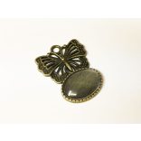 Pillangós medál-alap (18x13mm) - antik bronz