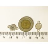 Antik ezüst összekötő medál-alap (8mm)