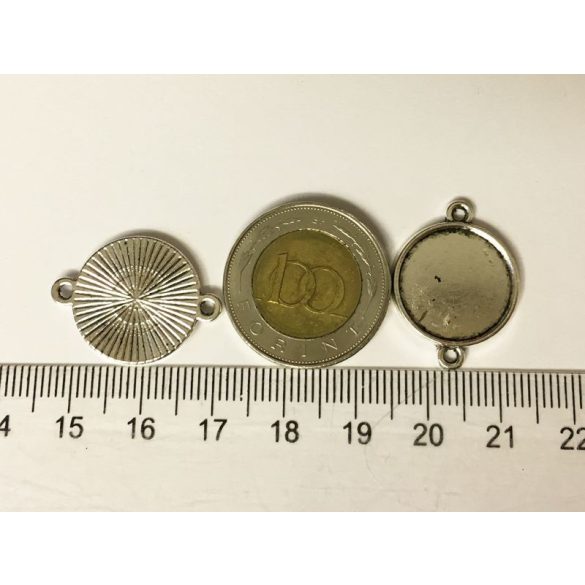 Antik ezüst összekötő medál-alap (16mm)