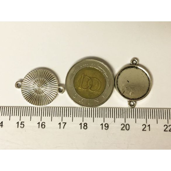 Antik ezüst összekötő medál-alap (16mm)