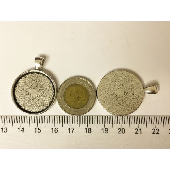 Medál-alap - Antik ezüst (25mm)