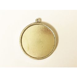 Antik ezüst Dupla-oldalú medál-alap (30mm)