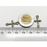 Kereszt charm - antik bronz