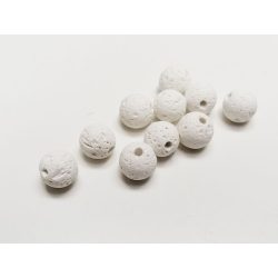 Fehér Láva gyöngyök 10db (8mm)