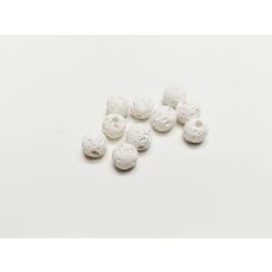 Fehér Láva gyöngyök 10db (6mm)
