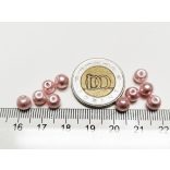 Üvegtekla - Halvány rózsaszín - 6mm- 10 db