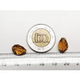 Csiszolt csepp alakú üveggyöngy-pár - Borostyán - 11x8mm