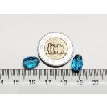 Csiszolt csepp alakú üveggyöngy-pár - Égkék - 11x8mm