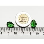 Csiszolt csepp alakú üveggyöngy-pár - Zöld - 11x8mm