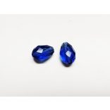 Csiszolt csepp alakú üveggyöngy-pár - KÉK - 11x8mm