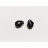 Csiszolt csepp alakú üveggyöngy-pár -  Lila - 11x8mm