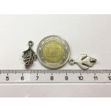 Levélke ÖSSZEKÖTŐ pár - antik ezüst -