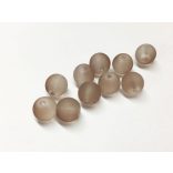 8mm Barna - Frosted üveggyöngy 10db