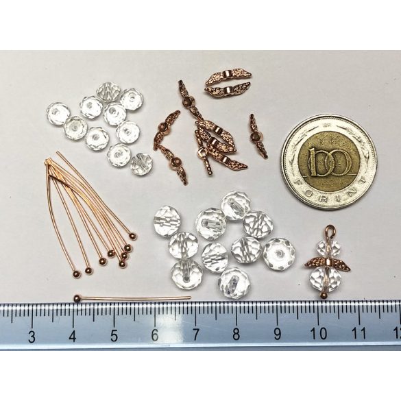 RoseGold-Clear Angyalka alkatrész-mix (10db angyalkához)