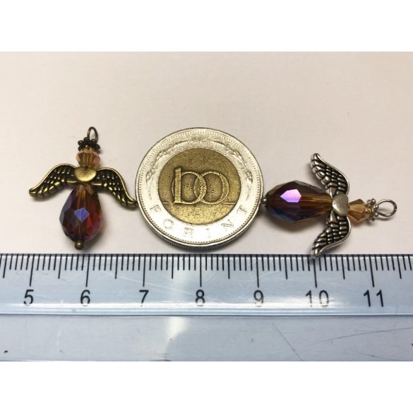 Angyalka szivecskés szárnnyal - AB tündöklő lilás-arany