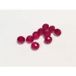 SzerelemVÖRÖSBORdó - Csiszolt üveggyöngy  - 6x4mm - 10db