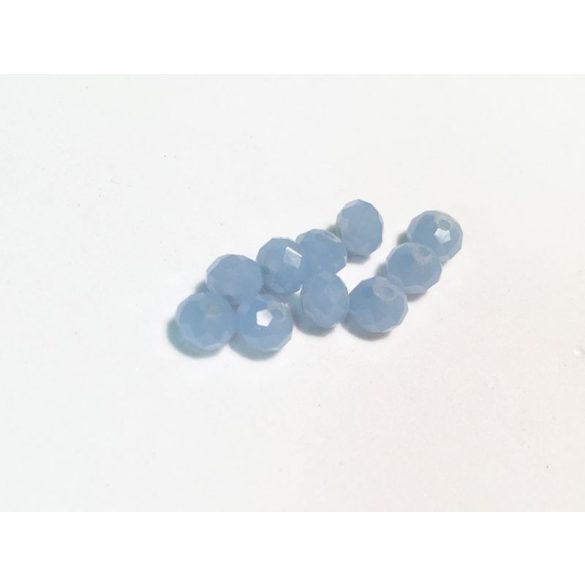 Jeges-fagyos-kék - Csiszolt üveggyöngy  - 6x4mm - 10db