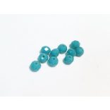SötétTürkiz - Csiszolt üveggyöngy  - 6x4mm - 10db