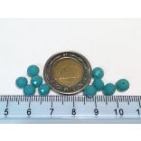 SötétTürkiz - Csiszolt üveggyöngy  - 6x4mm - 10db