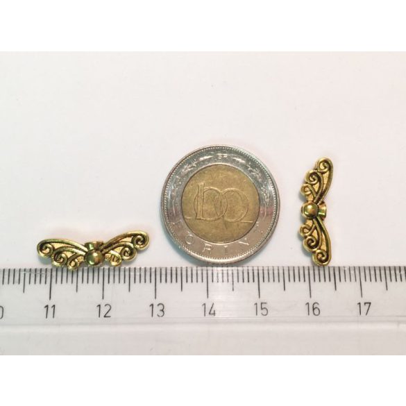 1 pár - Antik arany tündér / angyalszárny gyöngy (22mm)