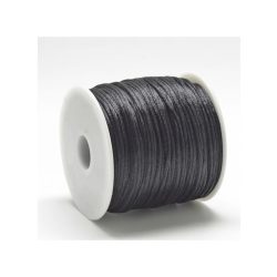 Fekete szatén zsinór (1mm) - 50cm