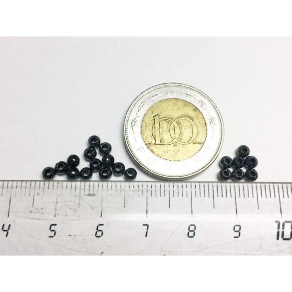 Gunmetal köztes fémgyöngy csomag (3mm) 20db Lyuk : 1,2 mm