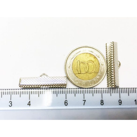 Ezüst színű szalagvég 20mm - 2db